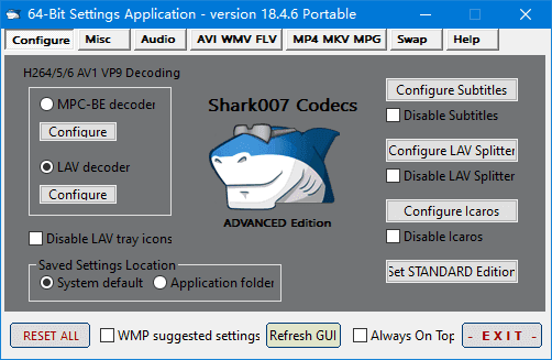 Shark007 Codecs(多媒体编解码器套件) v18.7.4 绿色版-滴滴资源网