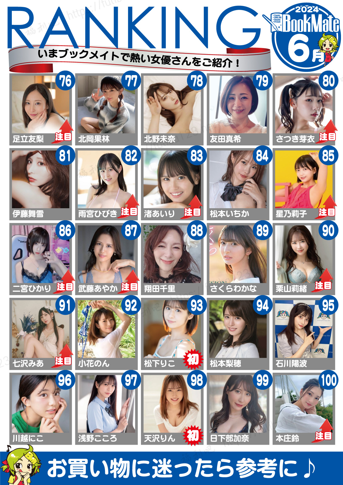 2024年6月女优排行榜TOP100-滴滴资源网